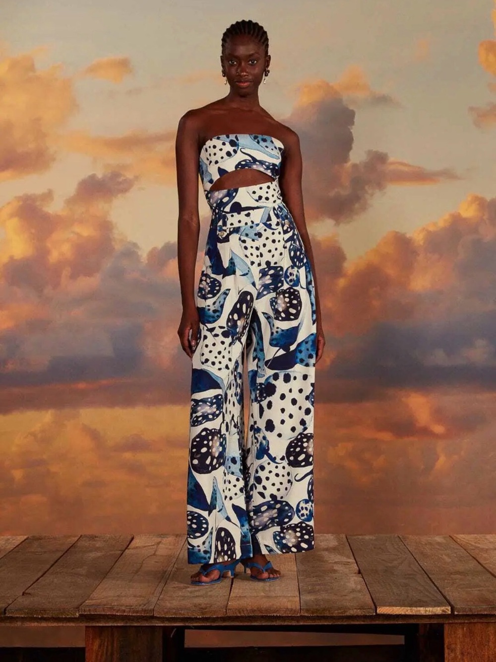 FARM Rio Mantas Strapless Maxi Jumpsuit